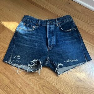 Agolde long denim shorts